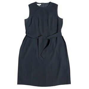 Hobbs London Black Sheath Dress Waist Tie Belted Knee-length Womens Size 12